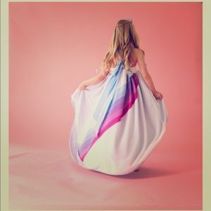 Unicorn rainbow chiffon dress- size 5